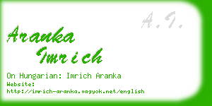 aranka imrich business card